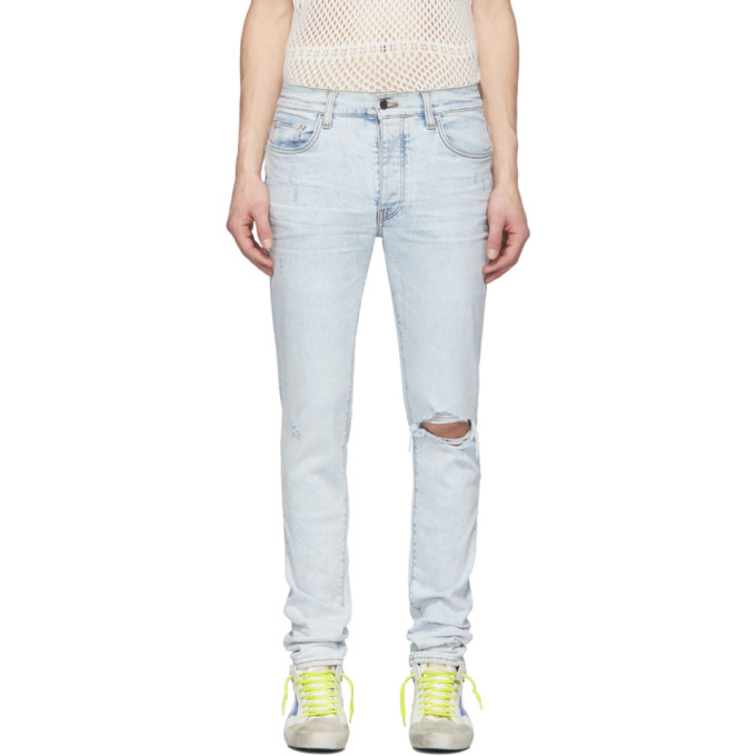 artist broken jean dirty indigo