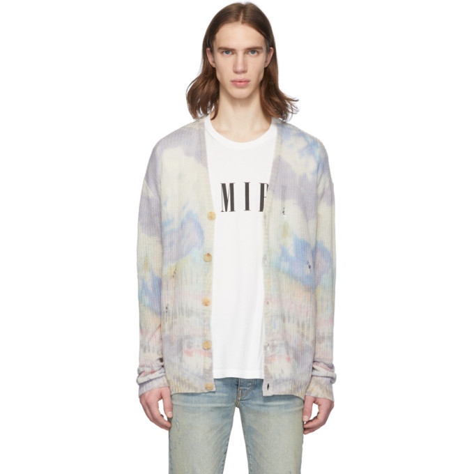 AMIRI AMIRI MULTICOLOR CASHMERE TIE-DYE CARDIGAN