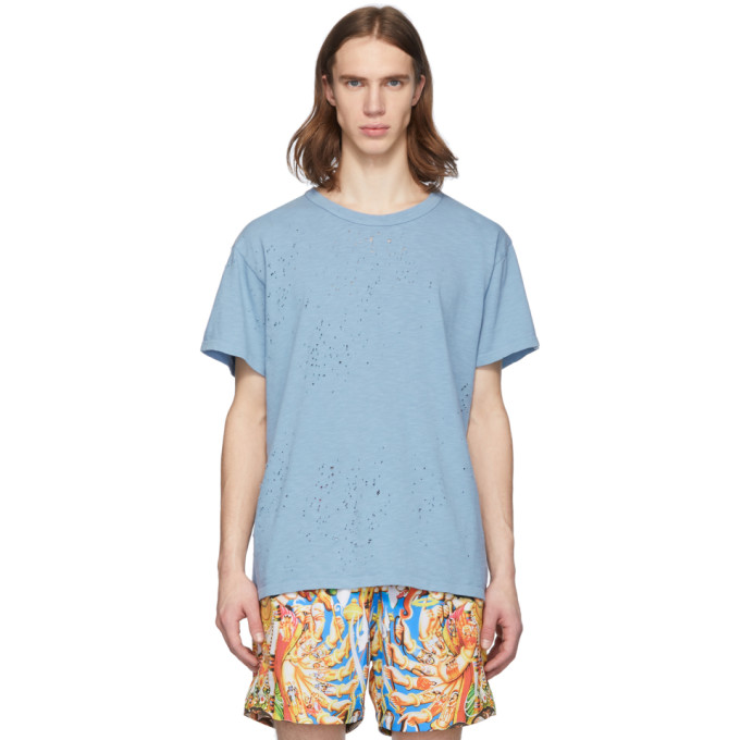 AMIRI AMIRI BLUE SHOTGUN T-SHIRT