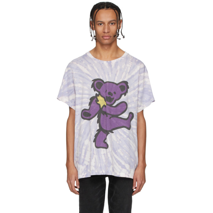 AMIRI PURPLE TIE-DYE GRATEFUL DEAD BEAR T-SHIRT