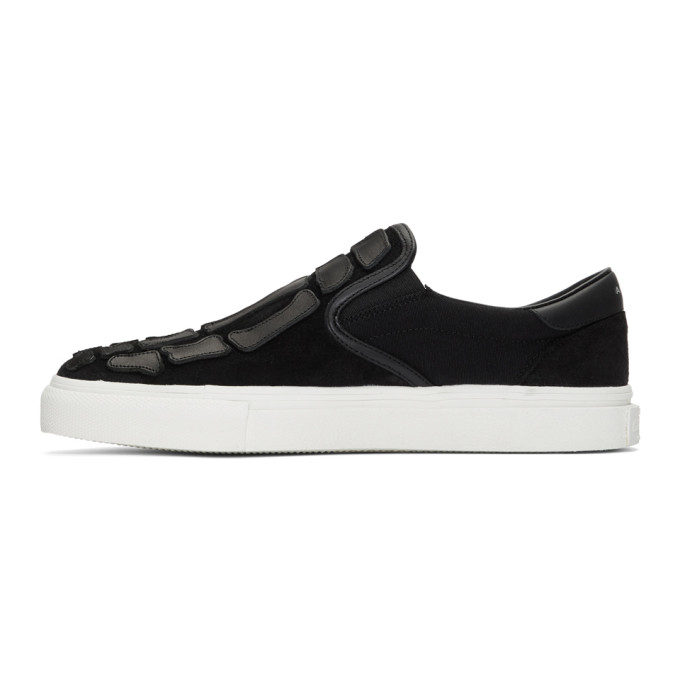 AMIRI AMIRI BLACK SKELETON TOE SLIP-ON SNEAKERS