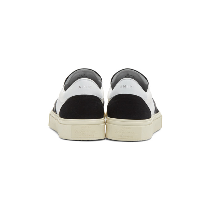 AMIRI AMIRI BLACK AND WHITE SKELETON TOE SLIP-ON SNEAKERS