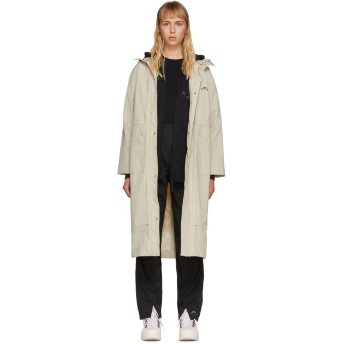 A-cold-wall* Beige Contrast Stitch Windbreaker Coat In Mobe Moon B