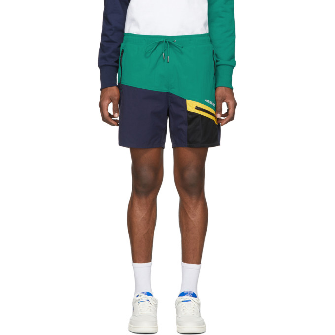 Aimé Leon Dore Aime Leon Dore Navy And Green Hiking Shorts In Parasailing