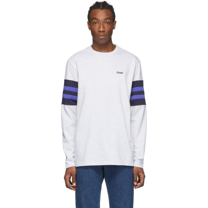 AIMÉ LEON DORE AIME LEON DORE GREY COLLEGIATE LONG SLEEVE T-SHIRT