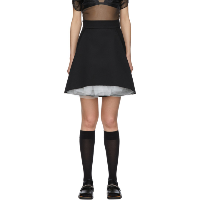 SHUSHU-TONG SHUSHU/TONG SSENSE EXCLUSIVE BLACK A-SHAPE SKIRT