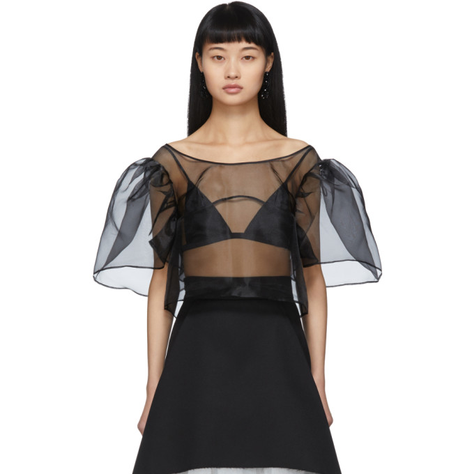 SHUSHU-TONG SHUSHU/TONG BLACK ORGANZA BLOUSE