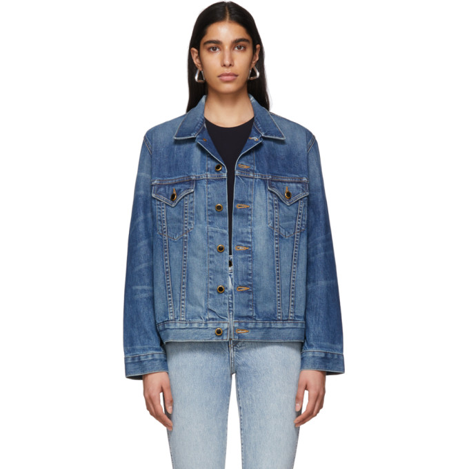 KHAITE KHAITE BLUE DENIM OVERSIZED CATE JACKET