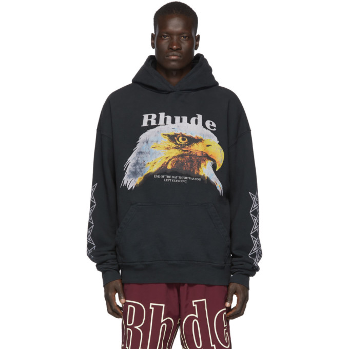 RHUDE RHUDE BLACK BALD EAGLE HOODIE