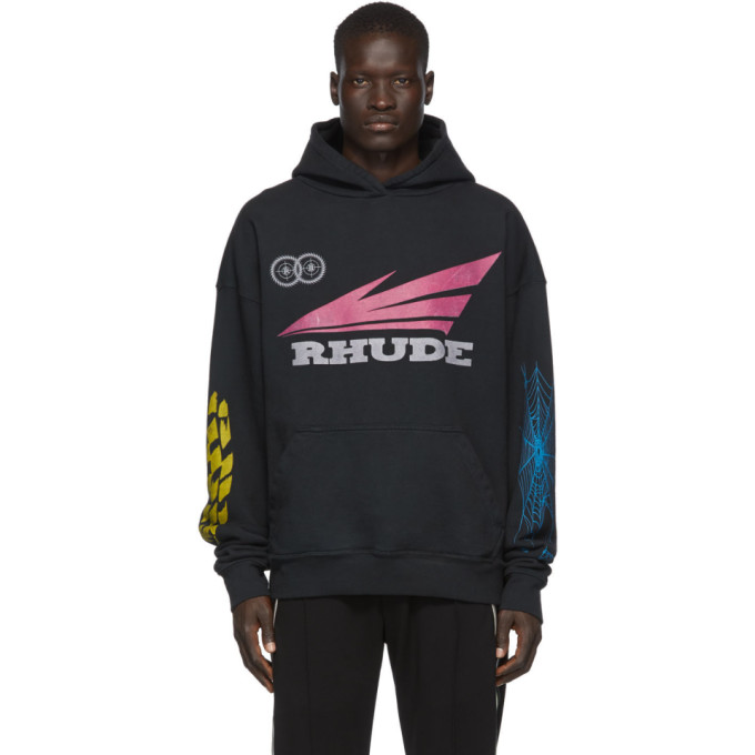 RHUDE RHUDE BLACK DECAL RHONDA 2 HOODIE