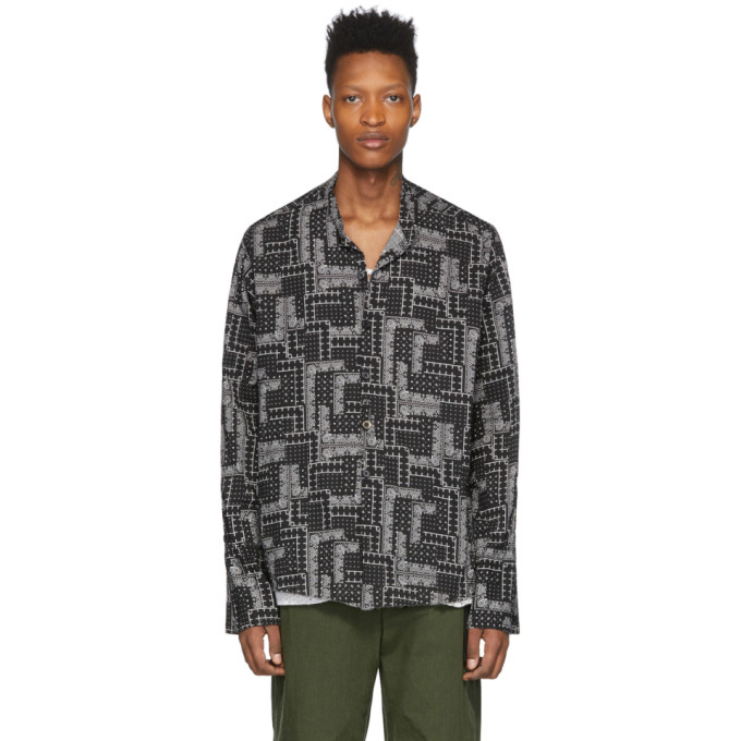 GREG LAUREN GREG LAUREN BLACK PAISLEY SHIRT