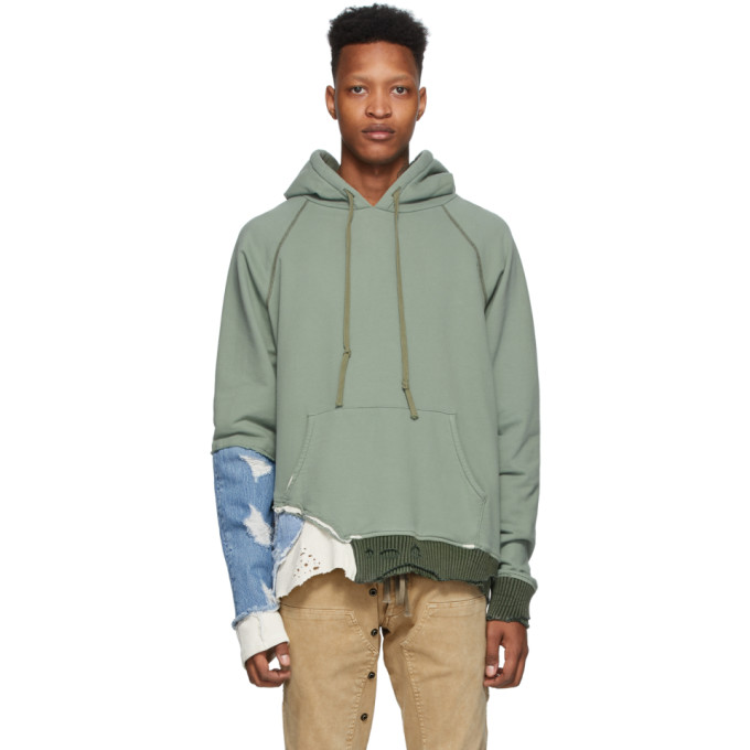 GREG LAUREN GREG LAUREN GREEN FRAGMENT HOODIE