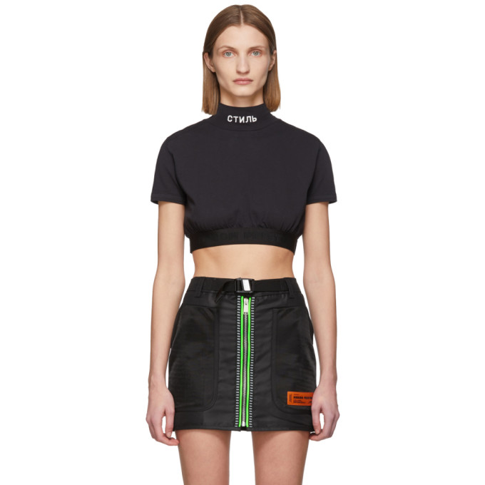 HERON PRESTON HERON PRESTON BLACK STYLE CROP T-SHIRT