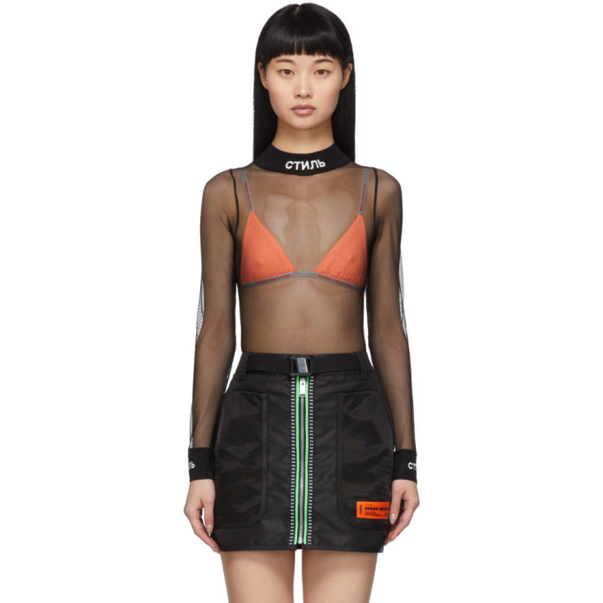 HERON PRESTON HERON PRESTON BLACK MESH BODYSUIT