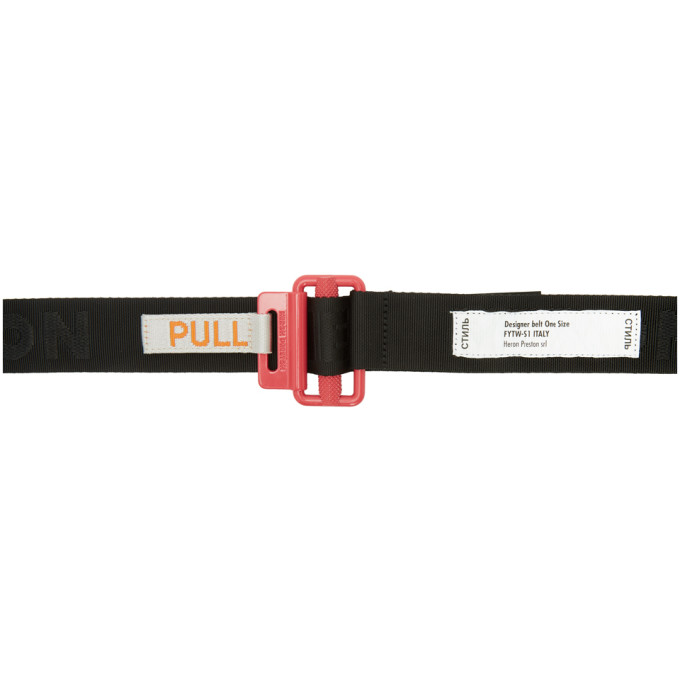 HERON PRESTON HERON PRESTON BLACK AND PINK LOGO TAPE BELT