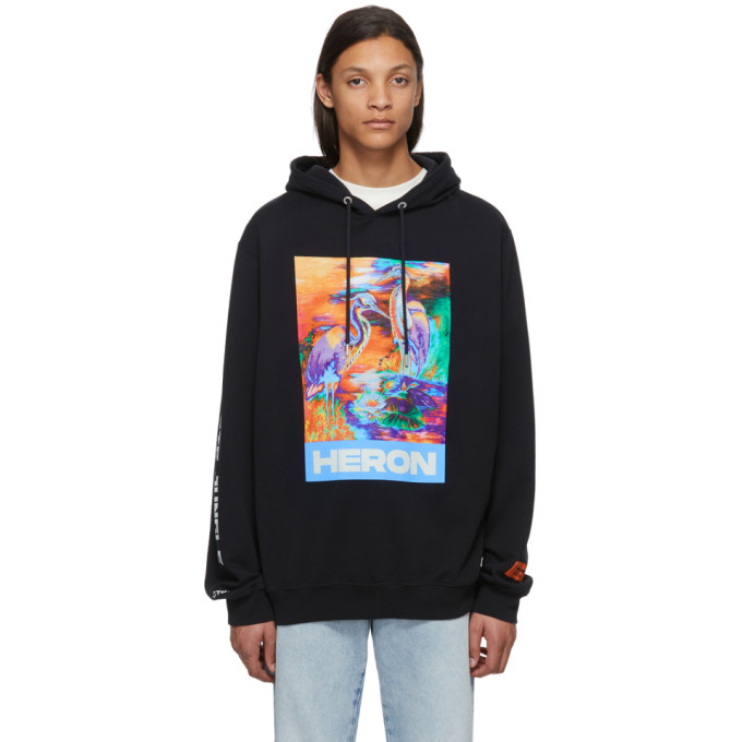 HERON PRESTON HERON PRESTON BLACK HERON COLORS RIBS HOODIE