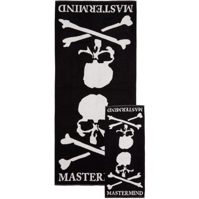 Mastermind Japan Mastermind World Black Skull Towel And Hand Towel Bath Set In 1 Black