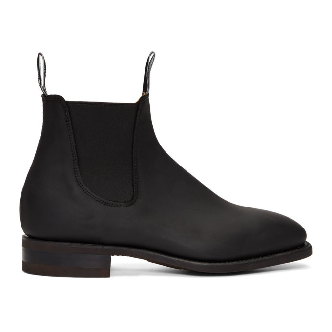 R.M. Williams Black Oily Fern Comfort Craftsman Chelsea Boots
