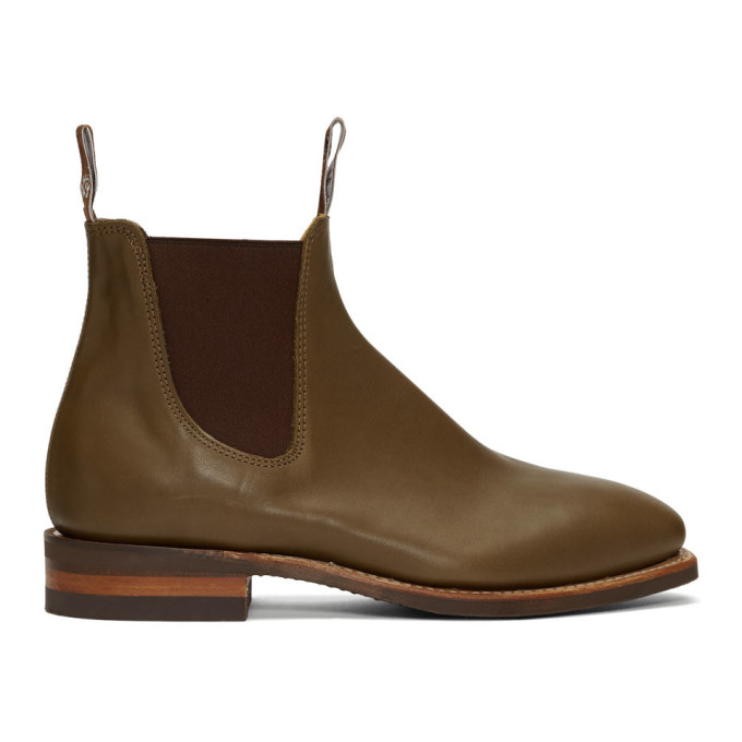 R.M. Williams Khaki Yearling Comfort Craftsman Chelsea Boots