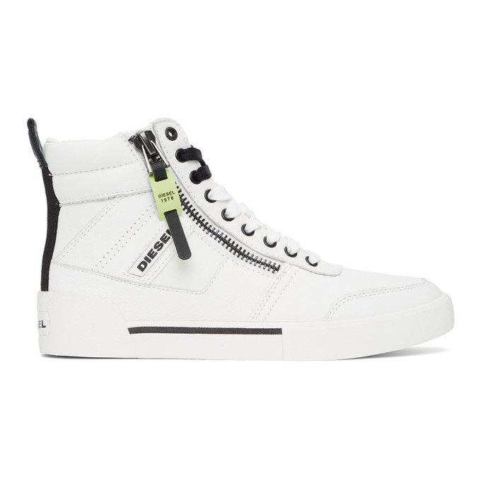 diesel white leather sneakers