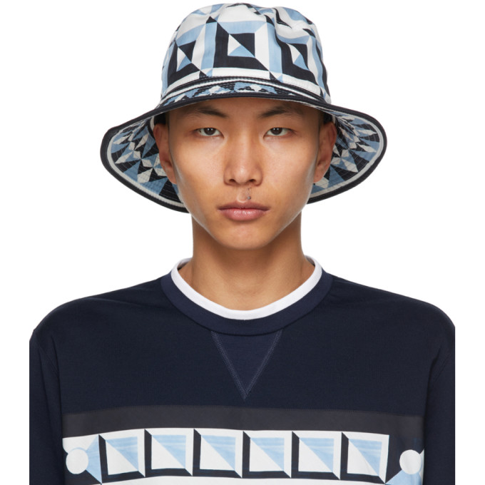 Dolce and Gabbana Blue and White Majolica Print Bucket Hat