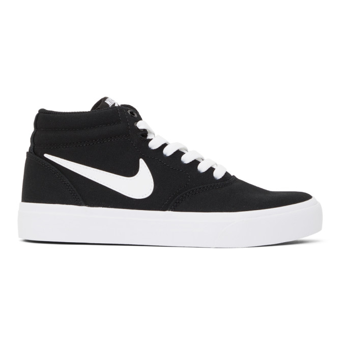 Nike Black Canvas SB Charge Mid Sneakers