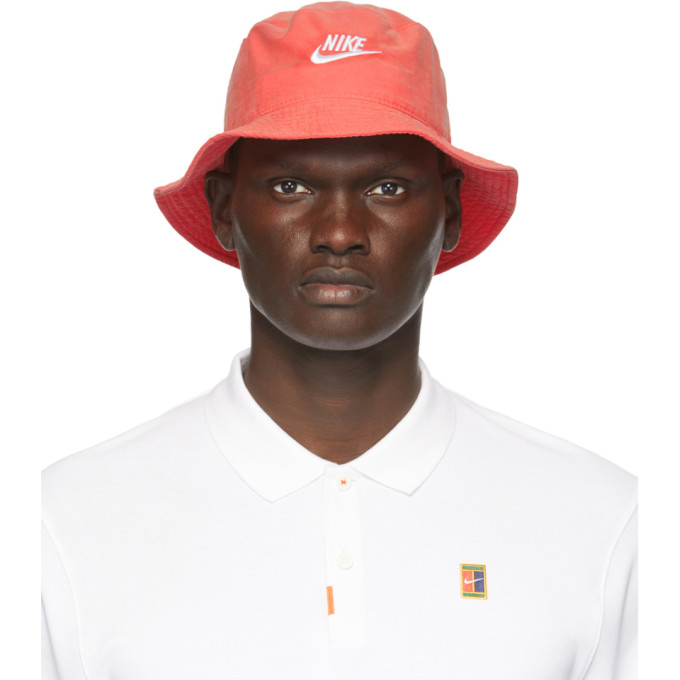 nike red bucket hat