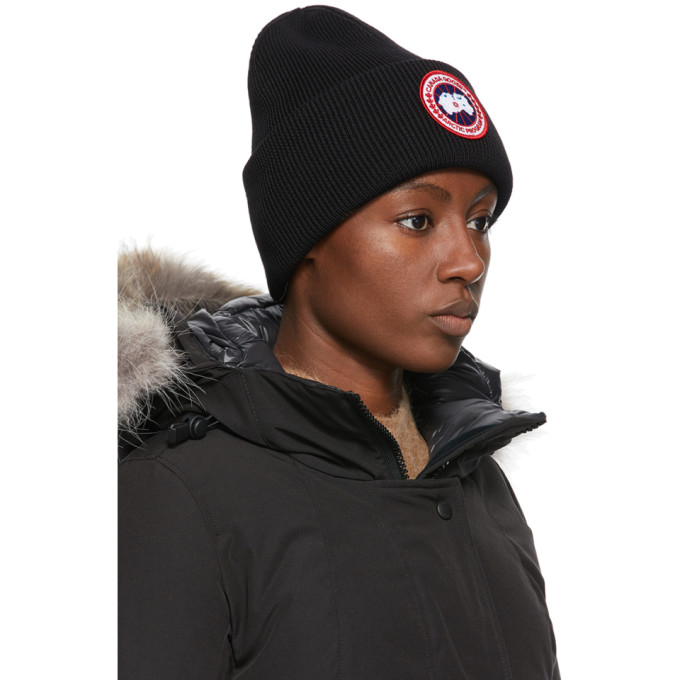 CANADA GOOSE CANADA GOOSE BLACK ARCTIC DISC BEANIE