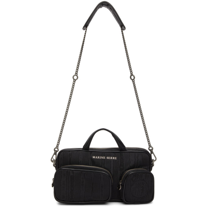 Marine Serre Black Three Pocket Shoulder Bag