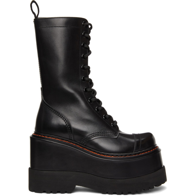 R13 Black Medium Platform Boots