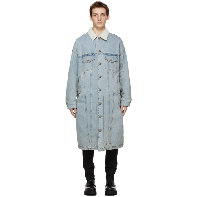 R13 Blue Denim Lyle Trucker Coat