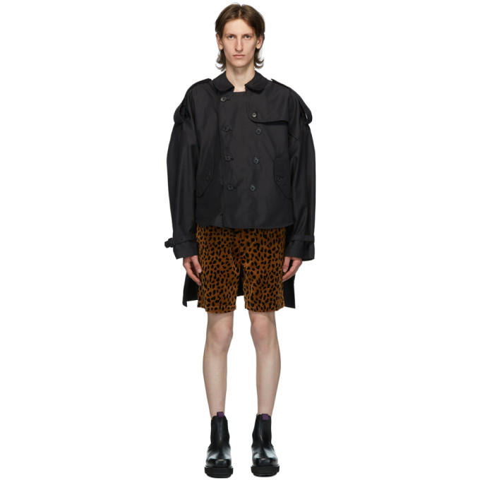 R13 BLACK TUCK-IN TRENCH COAT