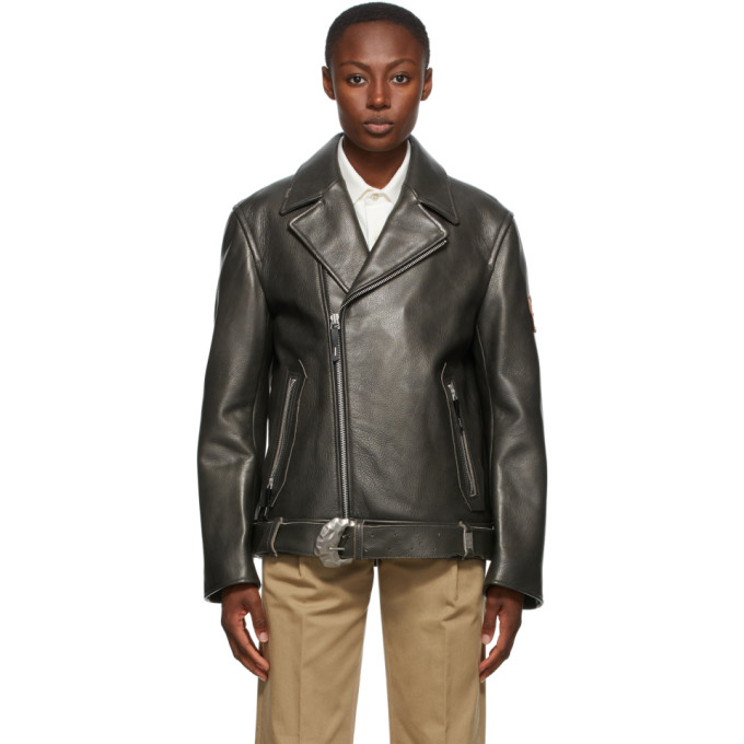 ADER error ADER error Black Leather Oversized Norman Jacket