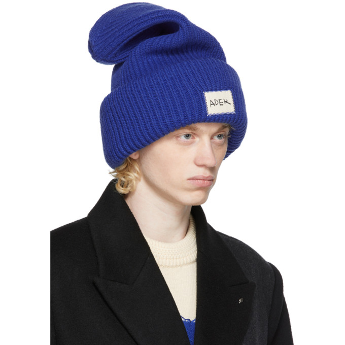 ADER ERROR ADER ERROR BLUE CRUMPLE LOGO BEANIE