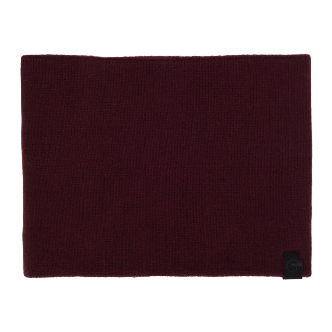 rag and bone Reversible Burgundy Cashmere Ace Snood Scarf