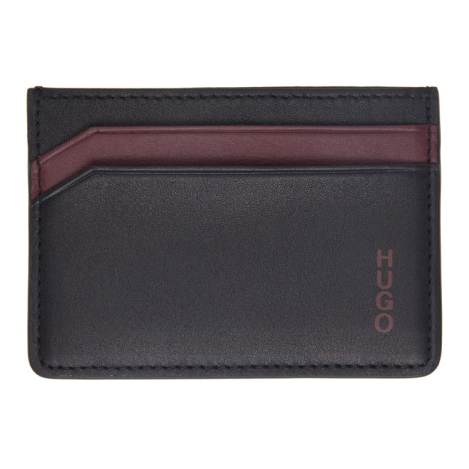 HUGO BOSS BLACK & BURGUNDY SUBWAY CARD HOLDER