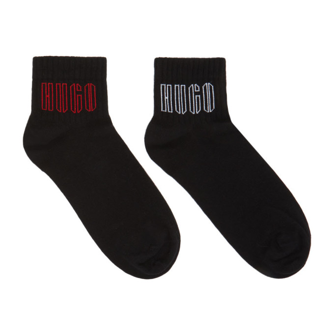 Hugo Two Pack Black Piano Ankle Socks 202084M22019901