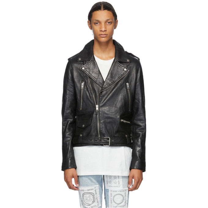 Ksubi Ksubi Black Leather Loathing Biker Jacket