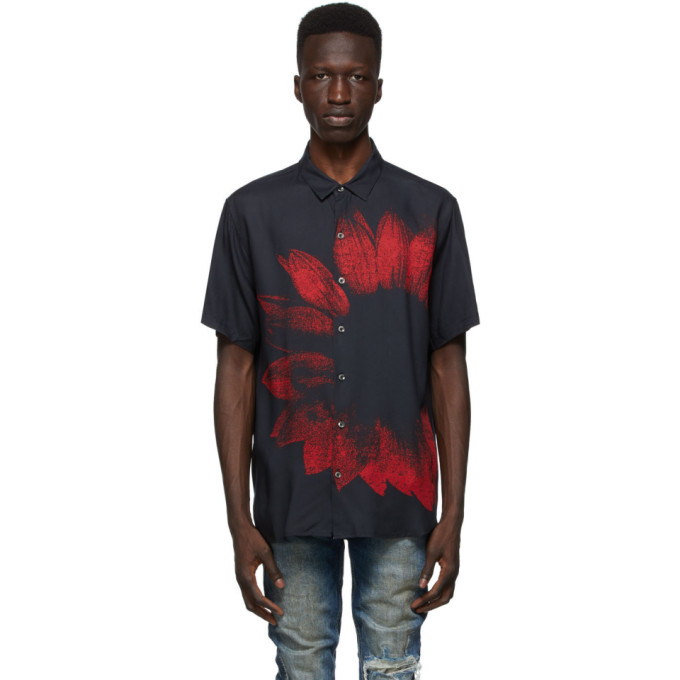 Ksubi Black and Red Dazed Short Sleeve Shirt