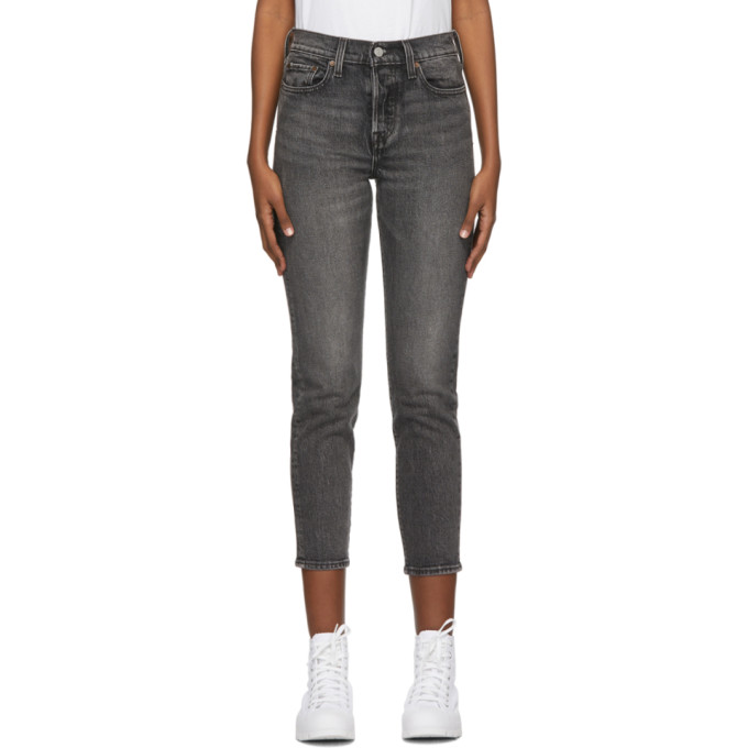 Levis Grey Wedgie Fit Ankle Jeans