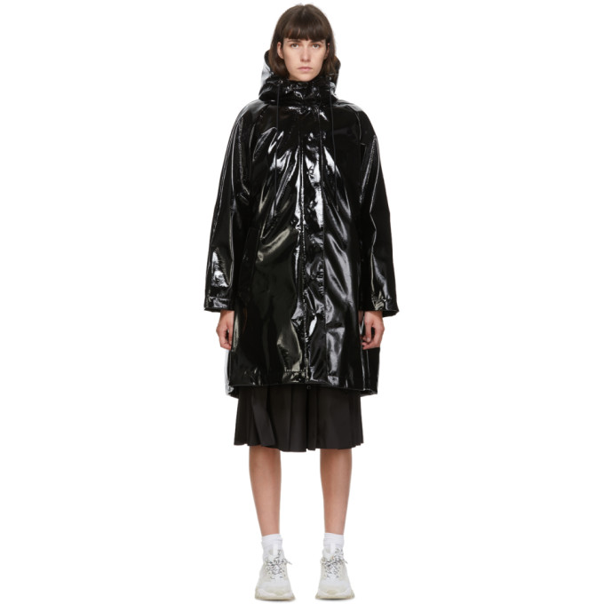 moncler black raincoat