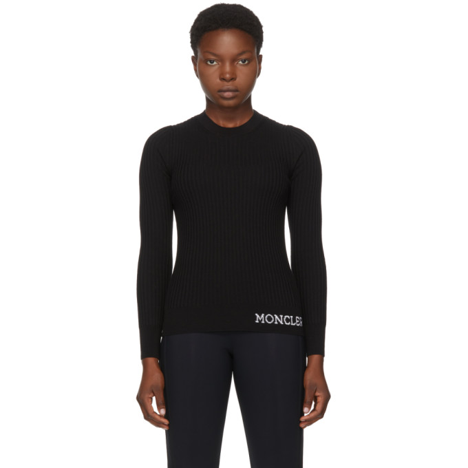 Moncler Black Pleated Logo Sweater