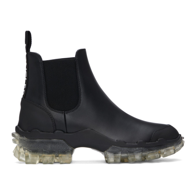 moncler patent leather combat boots