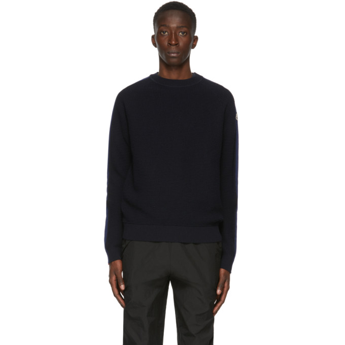 Moncler Navy Wool Tricot Sweatshirt