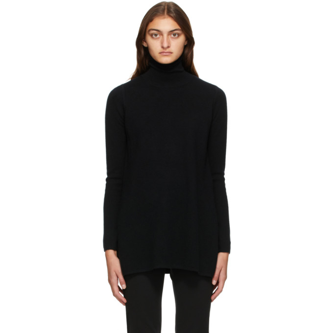 Max Mara Black Wool and Cashmere Meteora Turtleneck