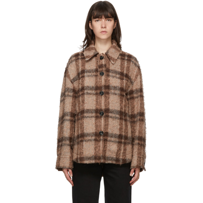 Acne Studios Acne Studios Brown and Orange Wool Check Jacket