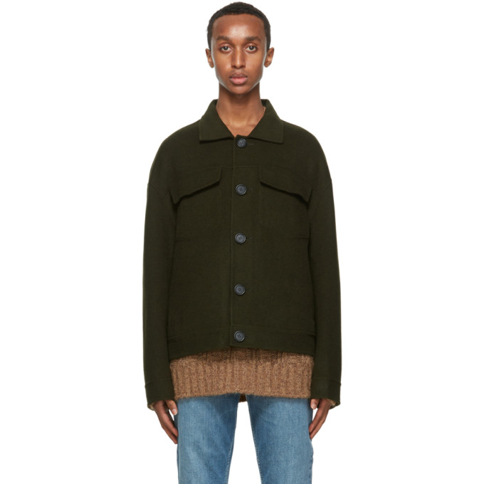 Acne Studios Acne Studios Green Wool Twill Jacket