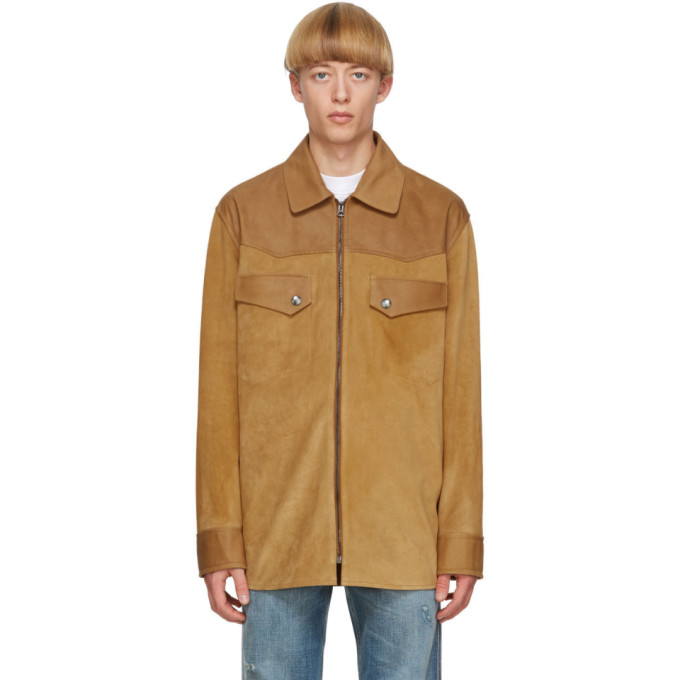 Acne Studios Acne Studios Tan Suede Zip Jacket