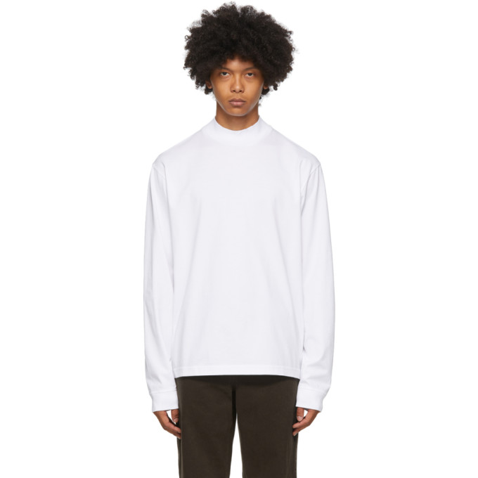 Download Acne Studios White Mock Neck Long Sleeve T Shirt ...