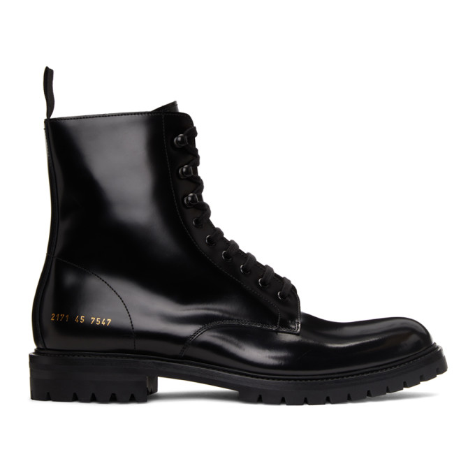 common projects leather combat boots
